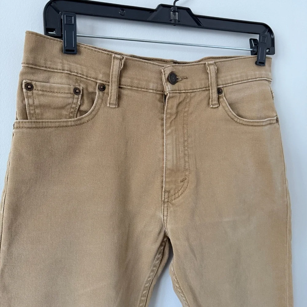 Levi's 513 Mens Khaki‎ Tan Denim Slim Straight Jeans Size 30x32 Neutral Classic